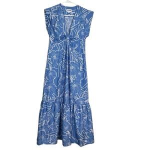 Steve Madden Women’s Maxi Dress Small Blue Floral 100% Cotton